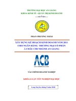 xây dựng kế hoạch kinh doanh năm 2011 cho ngân hàng thương mại cổ phần á châu chi nhánh an giang