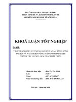 Thực trạng cho vay ngắn hạn của ngân hàng nông nghiệp và phát triển nông thôn (AGribank) chi nhánh tây hà nội   giải pháp phát triển