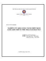 nghiên cứu khả năng tách chiết dịch acid amin thô từ phế thải nấm bào ngư