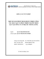 một số giải pháp nhằm hoàn thiện công tác đào tạo và phát triển nguồn nhân lực tại công ty cổ phần địa ốc thăng long