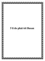 5 lí do phải tới Busan pot