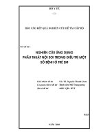 Nghiên cứu ứng dụng phẫu thuật nội soi trong điều trị một số bệnh ở trẻ em