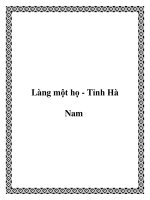 Làng một họ - Tỉnh Hà Nam pptx