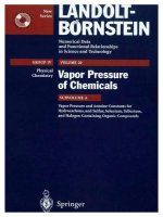 vapor pressure and antoine constants for hydrocarbons, springer (1999), 