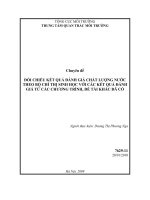 Nghiên cứu cơ sở khoa học và thực tiễn nhằm xây dựng, thử nghiệm bộ chỉ thị sinh học phục vụ quan trắc môi trường các lưu vực sông của việt nam   áp dụng thử nghiệm cho lưu vực sông nhuệ   đáy   đối chiếu kết quả đánh giá chấ