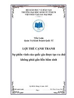 LỢI THẾ CẠNH TRANH Sự phồn vinh của quốc gia được tạo ra chứ không phải gắn liền bẩm sinh