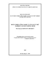 Hoàn thiện công nghệ và sản xuất thử nghiệm màn chống muỗi