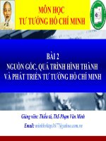 nguồn gốc, quá trình hình thành và phát triển tư tưởng Hồ Chí Minh