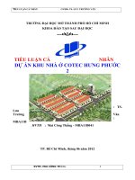 TIỂU LUẬN CÁ NHÂN DỰ ÁN KHU NHÀ Ở COTEC HƯNG PHƯỚC 2