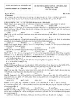 ĐỀ THI THỬ ĐẠI HỌC LẦN II - MÔN: HÓA HỌC Năm học: 2012-2013 - TRƯỜNG THPT CHUYÊN QUỐC HỌC - Mã đề 132 ppt