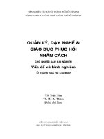quản lý, dạy nghề & giáo dục phục hồi nhân cách cho ngời sau cai nghiện vấn đề và kinh nghiệm ở thành phố hồ chí minh