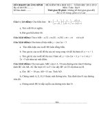 Đề và đáp án học kỳ 1 Toán 9 năm học 2012 - 2013 Sở GD & ĐT Quảng Bình