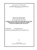 Nghiên cứu xác lập tiêu chí, phương pháp và quy trình đánh giá trữ lượng khai thác nước dưới đất  áp dụng thử nghiệm một số khu vực