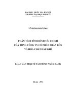 phân tích tình hình hình tài chính của tổng công ty cổ phần phân bón và hóa chất dầu khí