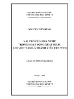 Vai trò của nhà nước trong hoạt động xuất khẩu khi Việt Nam là thành viên của WTO