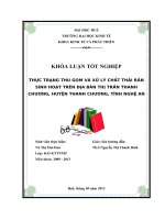 thực trạng thu gom và xử lý chất thải rắn sinh hoạt trên địa bàn thị trấn thanh chương, huyện thanh chương, tỉnh nghệ an