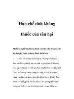 Hạn chế tính kháng thuốc của sâu hại pdf
