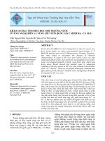 KHẢO SÁT ĐẶC TÍNH HÓA HỌC MÔI TRƯỜNG NƯỚC Ở VÙNG NGOẠI BIÊN VÀ VÙNG LÕI VƯỜN QUỐC GIA U MINH HẠ - CÀ MAU docx