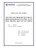 kế toán xác định kết quả hoạt động kinh doanh tại công ty cổ phần thương vận tải á đông