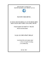 An toàn chuyển động của ô tô trong đêm khi sử dụng đèn chiếu sáng phía trước