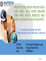 Một số giải pháp nhằm nâng cao hiệu quả kinh doanh cho nhà hàng BREEZE SKY BAR tại khách sạn MAJESTIC