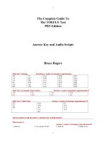 đáp án TOEFL Answer Key and Audio Scripts