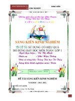 Những Đề tài kinh nghiệm dạy môn toán lớp 1 hiệu quả