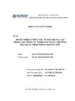 hoàn thiện công tác tuyển dụng lao động tại công ty tnhh sản xuất thương xuất nhập khẩu khang sơn