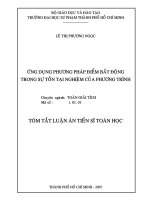 Ứng dụng phương pháp điểm bất động trong sự tồn tại nghiệm của phương trình