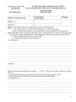 Đề thi lớp 12 năm 2011 THPT tỉnh Bạc Liêu môn Hóa pptx