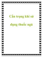 Cẩn trọng khi sử dụng thuốc ngủ potx