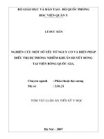 Nghiên cứu một số yếu tố nguy cơ và biện pháp điều trị dự phòng nhiễm khuẩn huyết bỏng tại viện Bỏng Quốc gia