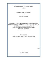 Nghiên cứu xây dựng tập đoàn giống vi tảo biện quang tự dưỡng, dị dưỡng của việt nam và nuôi sinh khối một số loài tảo dị dưỡng làm thức ăn trong nuôi trồng thủy sản