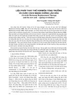 Liệu pháp thay thế Hormon tăng trưởng và cuộc cách mạng chống lão hóa ((Growth Hormone Replacement Therap and the new anti - ageing revolution) ) potx