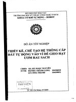 Thiết kế, chế tạo hệ thống cấp đất tự động vào vỉ gieo hạt ươm rau sạch