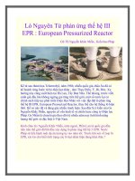 Lò Nguyên Tử phản ứng thế hệ III EPR : European Pressurized Reactor ppt