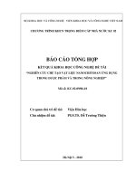 Nghiên cứu chế tạo vật liệu nanochitosan ứng dụng trong dược phẩm và trong nông nghiệp