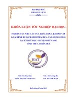nghiên cứu nhu cầu của khách du lịch đối với loại hình du lịch sinh thái dựa vào cộng đồng tại xã phú mậu - huyện phú vang tỉnh thừa thiên huế