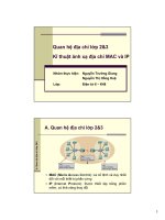 Quan hệ địa chỉ lớp 2&3, kỹ thuật ánh xạ địa chỉ IP và MAC