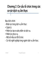 Quản trị ẩm thực Cơ cấu tổ chức trong các cơ sở ẩm thực