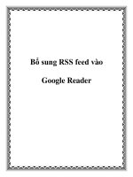 Bổ sung RSS feed vào Google Reader pptx