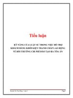 bài tập nhóm kỹ năng của luật sư trong việc hỗ trợ khách hàng khởi kiện tranh chấp lao động về bồi thường chi phí đào tạo ra tòa án