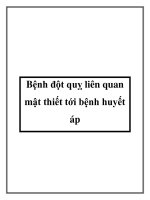 Bệnh đột quỵ liên quan mật thiết tới bệnh huyết áp ppt