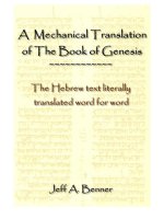 A Mechanical Translation of the Book of Genesis - The Hebrew text literally translated word for word pptx