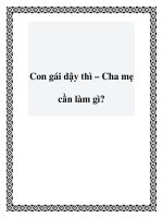Con gái dậy thì – Cha mẹ cần làm gì? pot