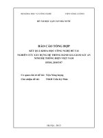 Nghiên cứu xây dựng hệ thống đánh giá giám sát an ninh hệ thống điện việt nam