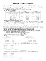 Bài tập về  kế toán chi phí