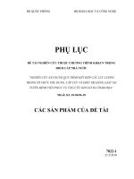 Nghiên cứu xây dựng quy trình kết hợp các lực lượng trong tổ chức, thu dung, cấp cứu và điều trị hàng loạt tại các tuyến bệnh viện phục vụ ứng cứu khi xảy ra thảm hoạ  các chuyên đề nghiên cứu
