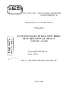 Cơ sở sinh thái học để bảo vệ môi trường phát triển nguồn lợi thủy sản ở hồ Tây - Hà Nội