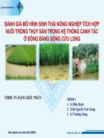 Báo cáo đánh giá mô hình sinh thái nông nghiệp tích hợp nuôi trồng thủy sản trong hệ thống canh tác ở ĐBSCL